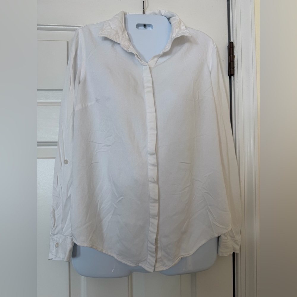 Classic White Women's button down top blouse soft